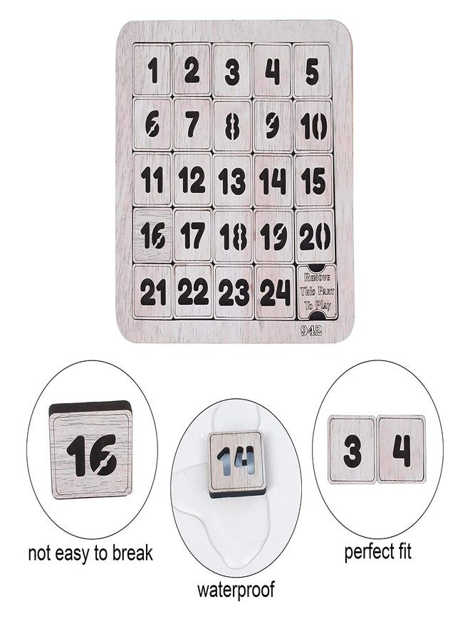 GLNRM Number Slide Wooden Puzzles 1 to 24 Educational Toy for Kids - Brain Teaser IQ Game - Non Interlocked Pieces (5 * 5 1 to 24) - Image 3